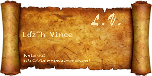 Léh Vince névjegykártya